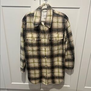 Aritzia Wilfred Wool Plaid Button-Up Jacket